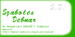 szabolcs debnar business card